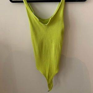 Neon green body suit - subtle neon size small